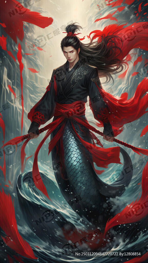 黑红配色 男性美人鱼