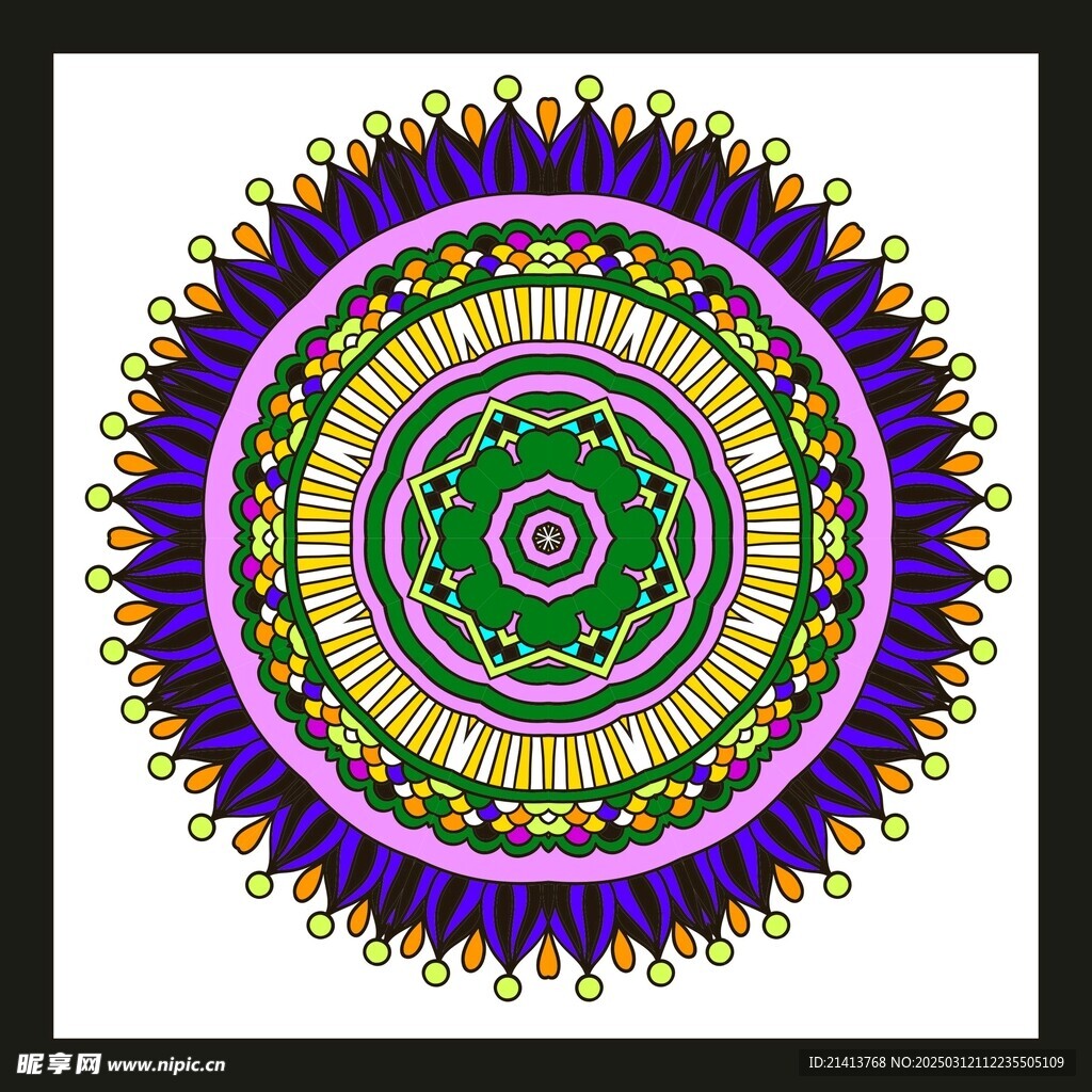 圆形传统花纹 