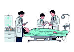 医院场景医生矢量手绘图