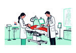 医院场景医生矢量手绘图
