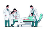 医院场景医生矢量手绘图