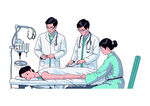 医院场景医生矢量手绘图