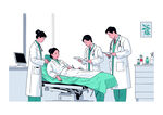 医院场景医生矢量手绘图