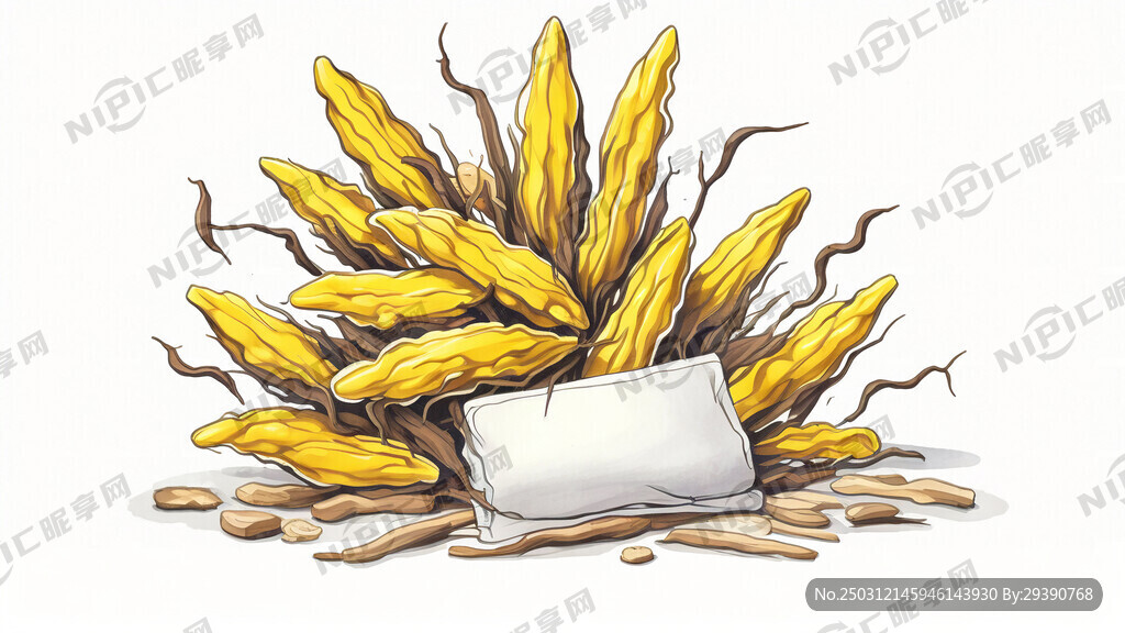 帮我设计一个中药材黄精的卡通形