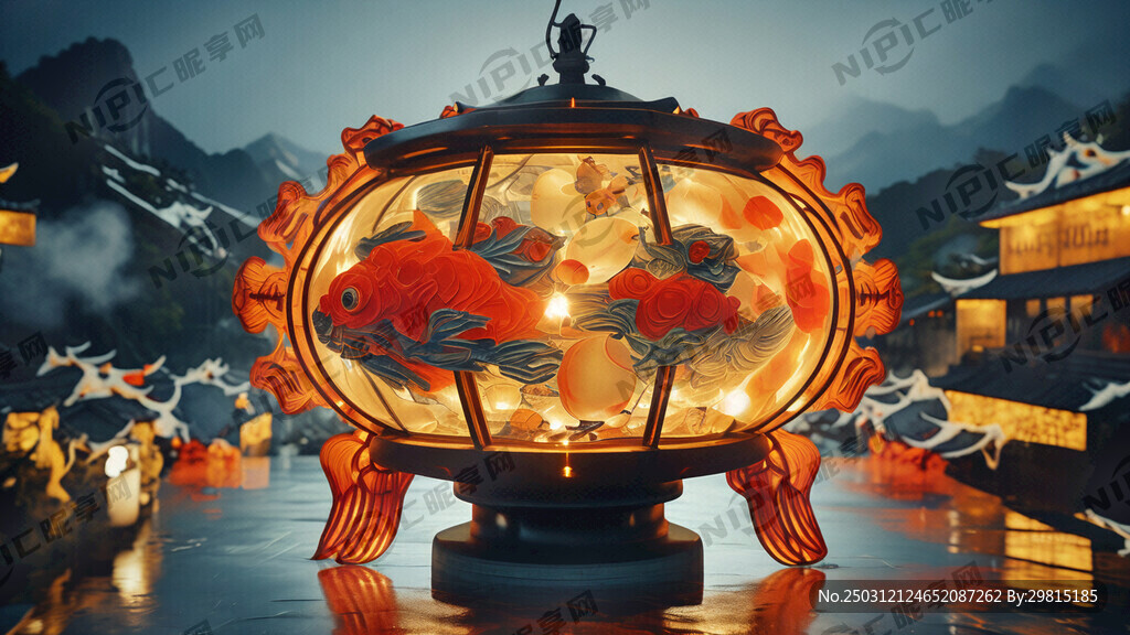 徽州鱼灯和黄山的结合