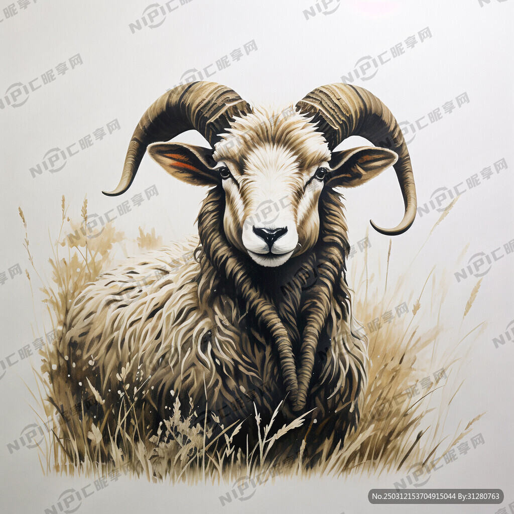 苏尼特羊的版画