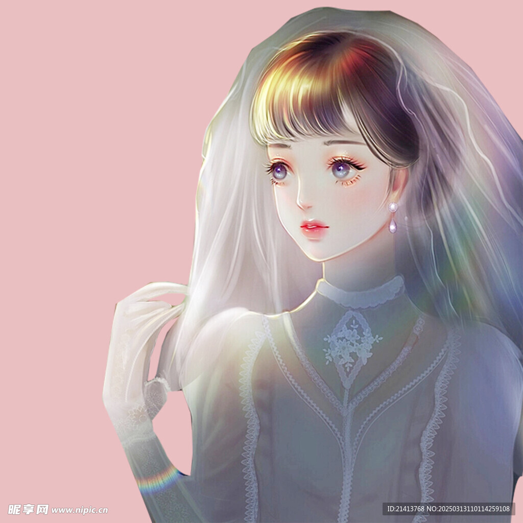 手绘女孩女人