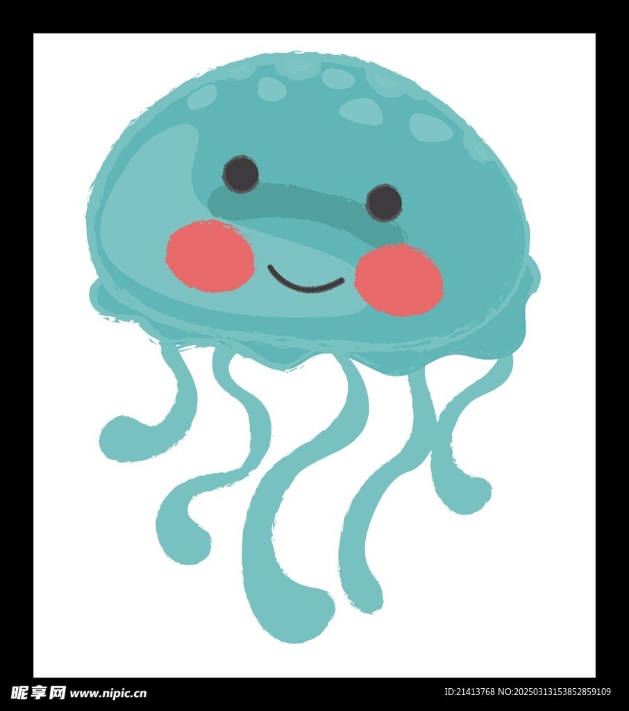 手绘海洋水母 
