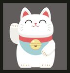 手绘招财猫 