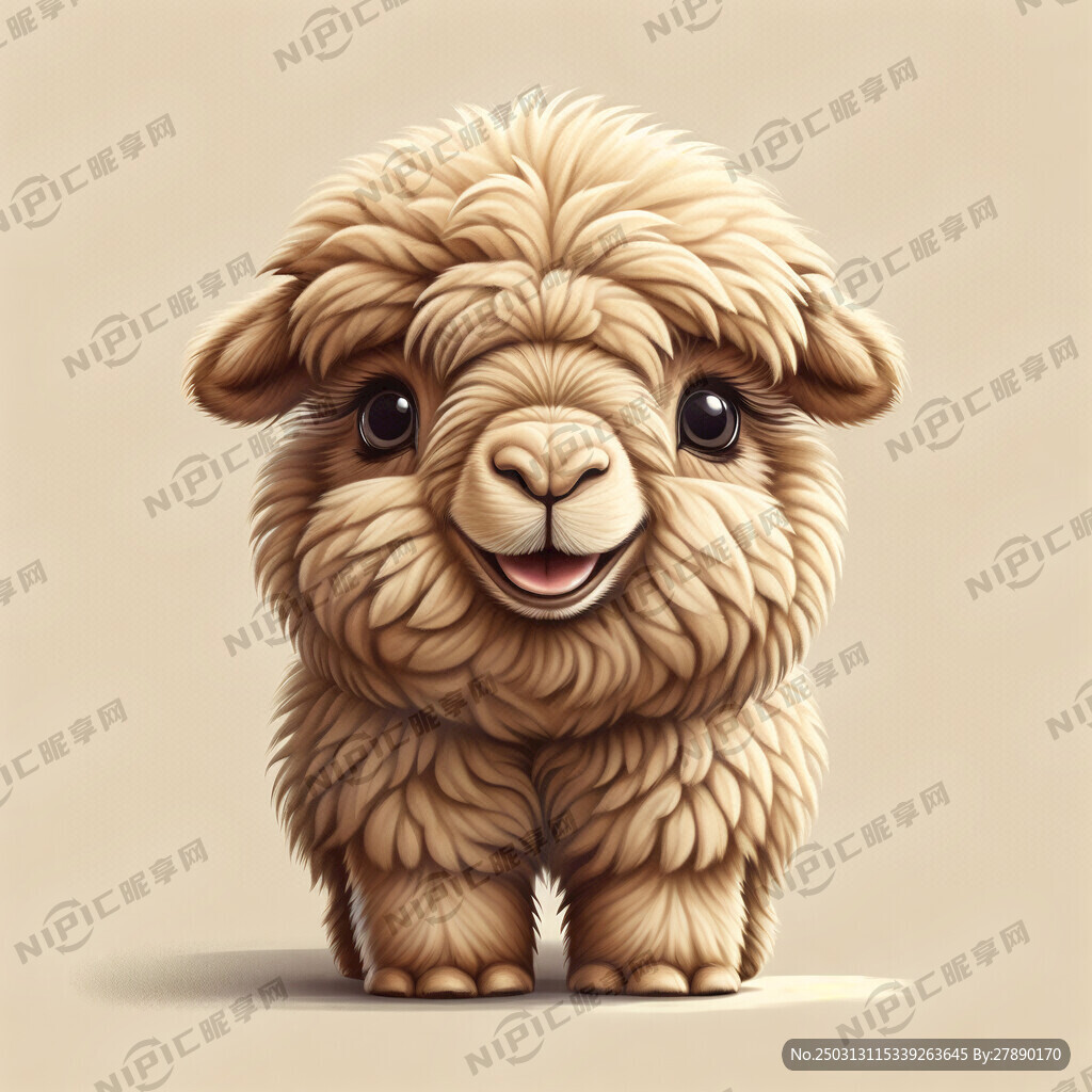 可爱的毛茸茸 微笑的 大眼睛