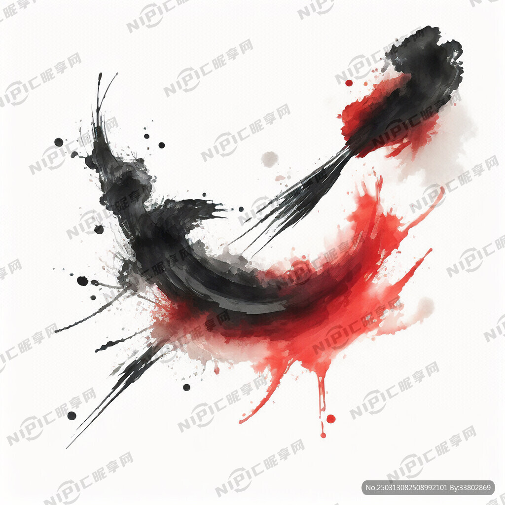 水墨 笔锋 抽象 茶室挂画