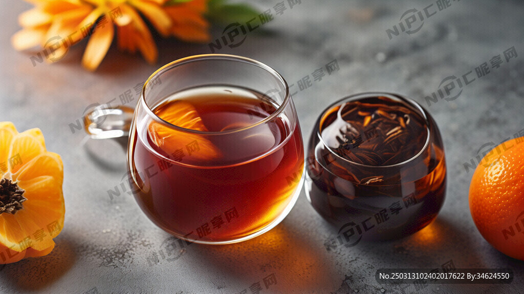 一个红茶图片 一个绿茶图片