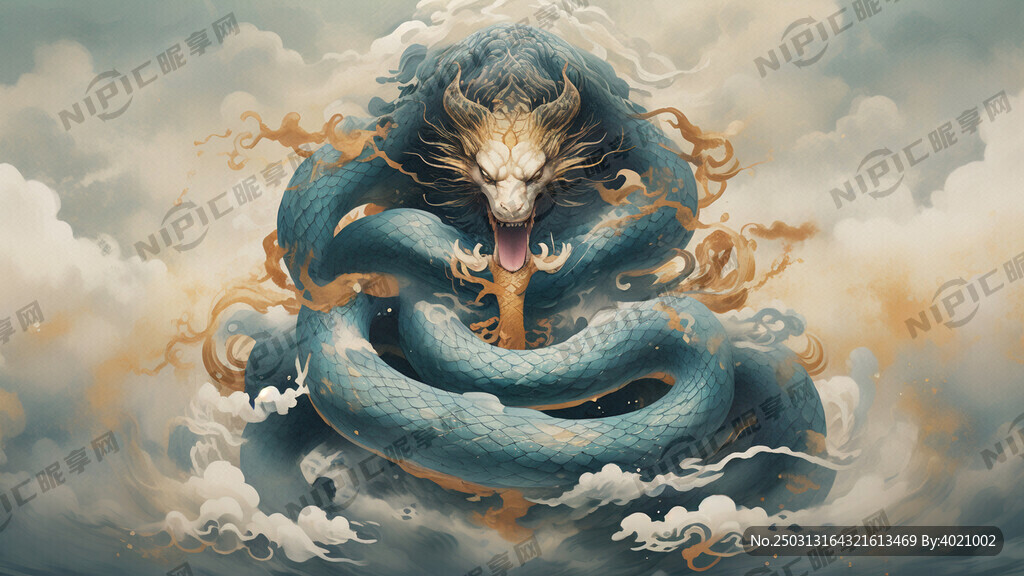 图片风格为水墨画 云层层层重鲁