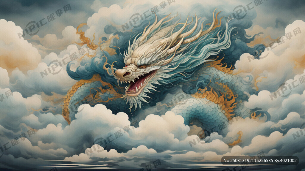 图片风格为水墨画 云层层层重鲁