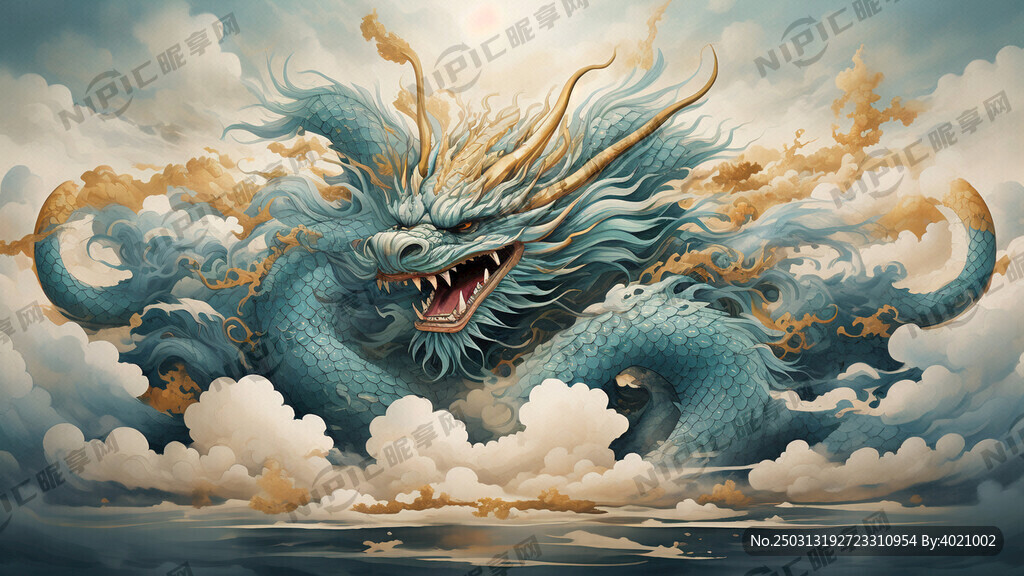 图片风格为水墨画 云层层层重鲁