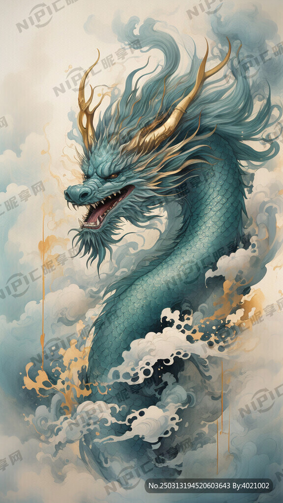 图片风格为水墨画 云层层层重叠