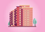 楼房建筑插画 