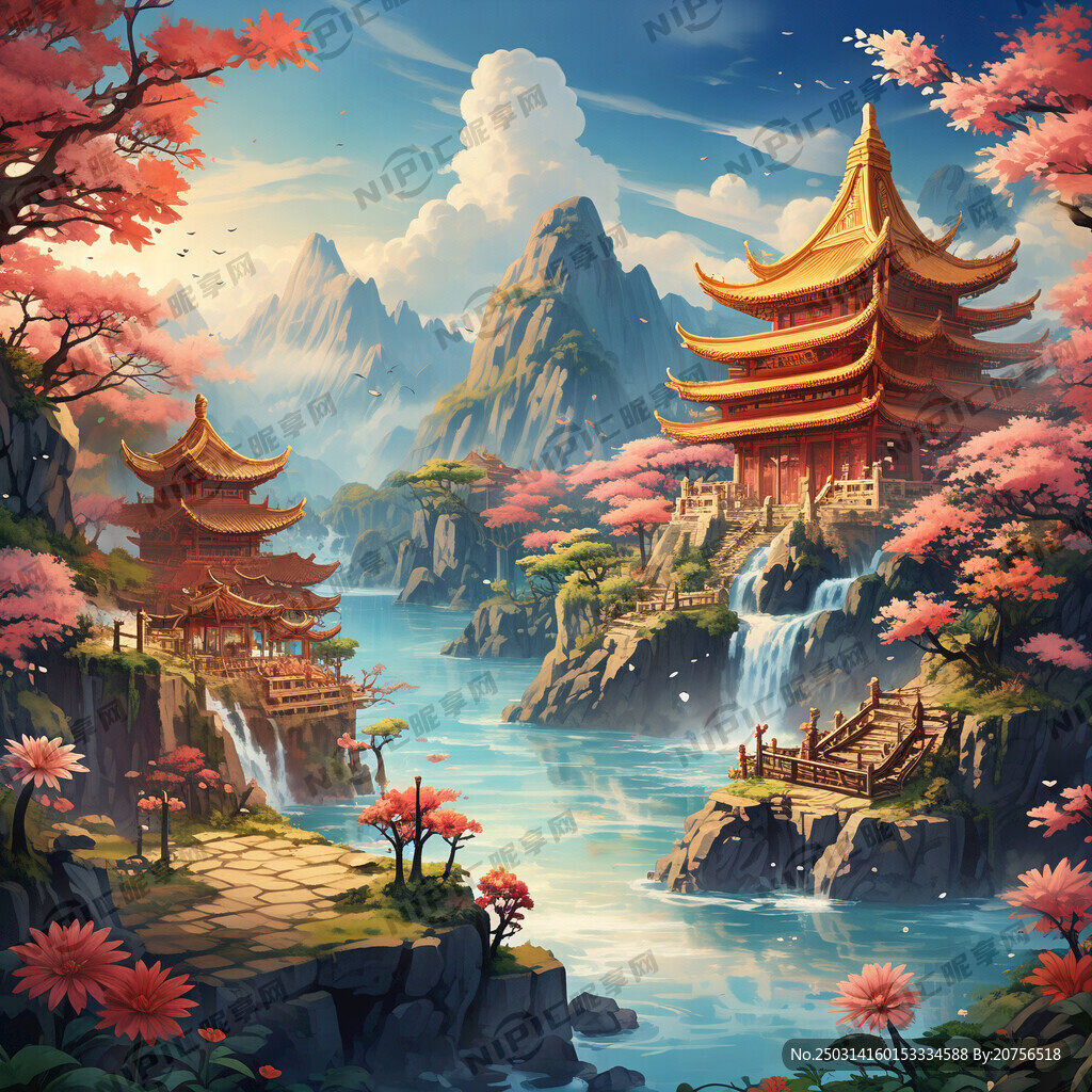 古彩戏法背景图 高清图