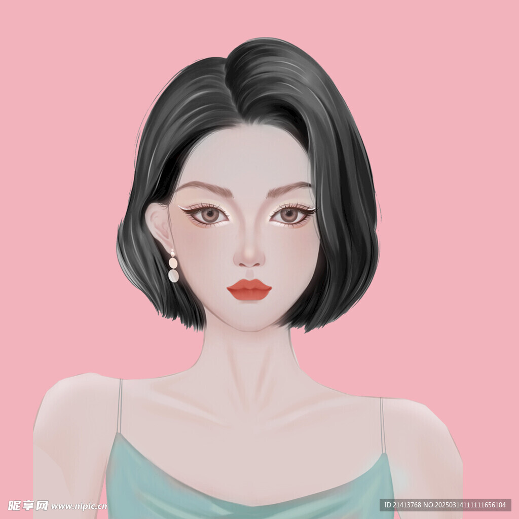 手绘吊带女孩
