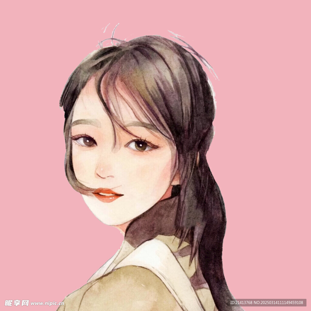 手绘女孩女人