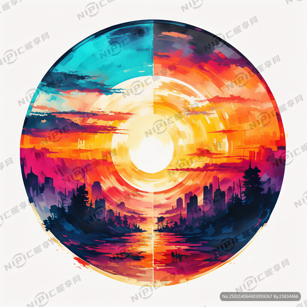 半圆抽象太阳放光芒