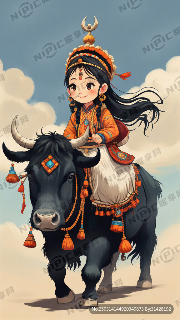 生成一张卡通插画 迎面走来