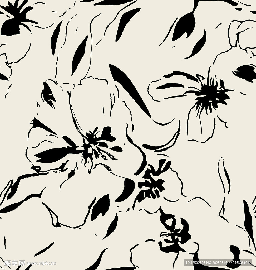 素描花