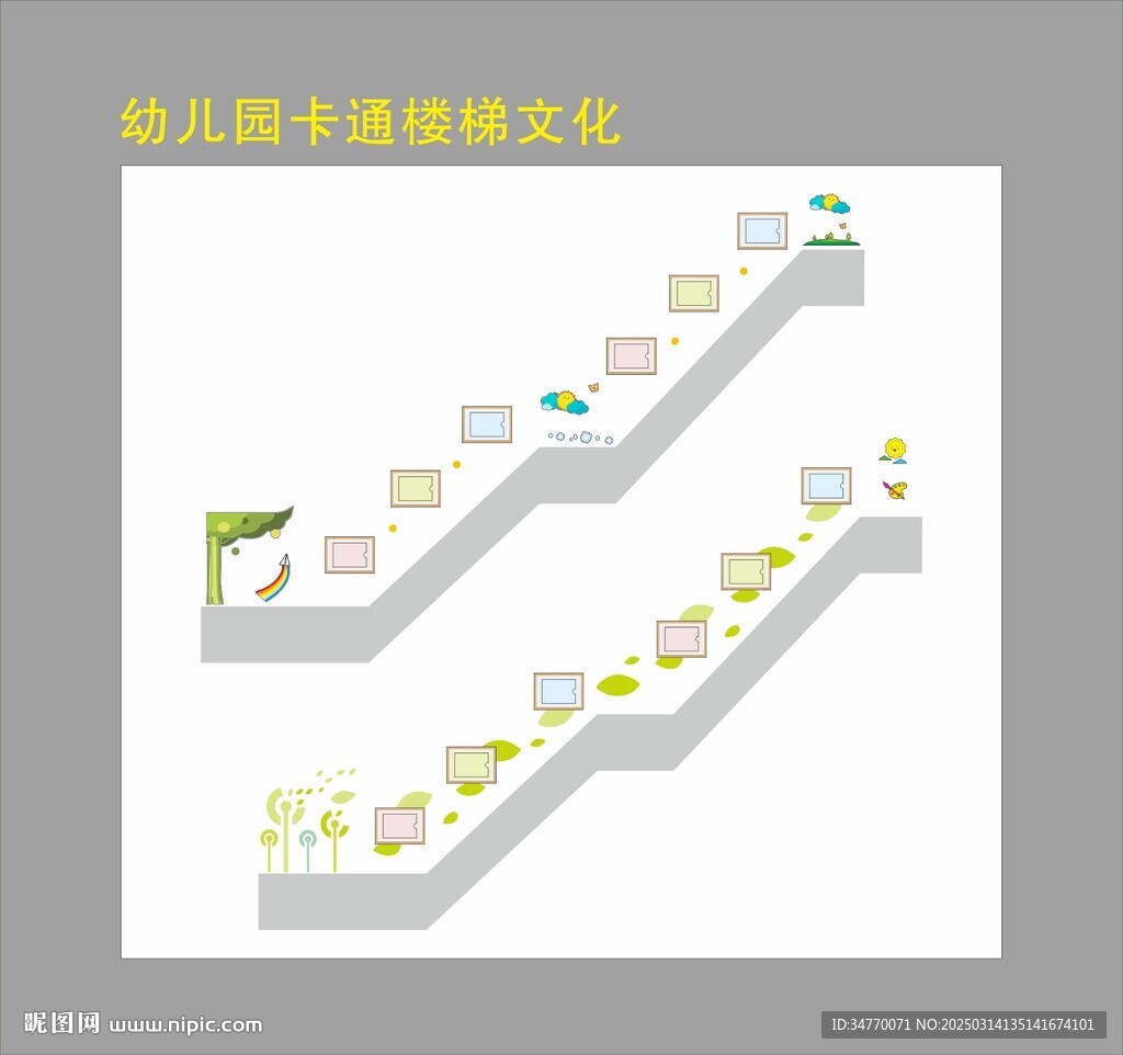 幼儿园卡通楼梯文化