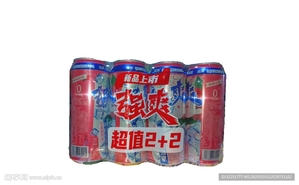 强爽荔枝味汽水500mlx4