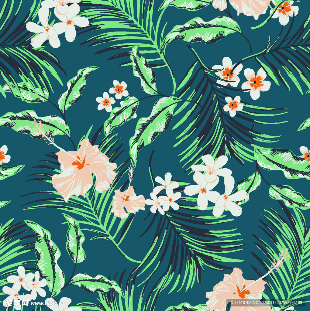 水彩画花叶