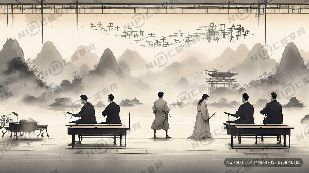 国学风格的朗诵比赛背景