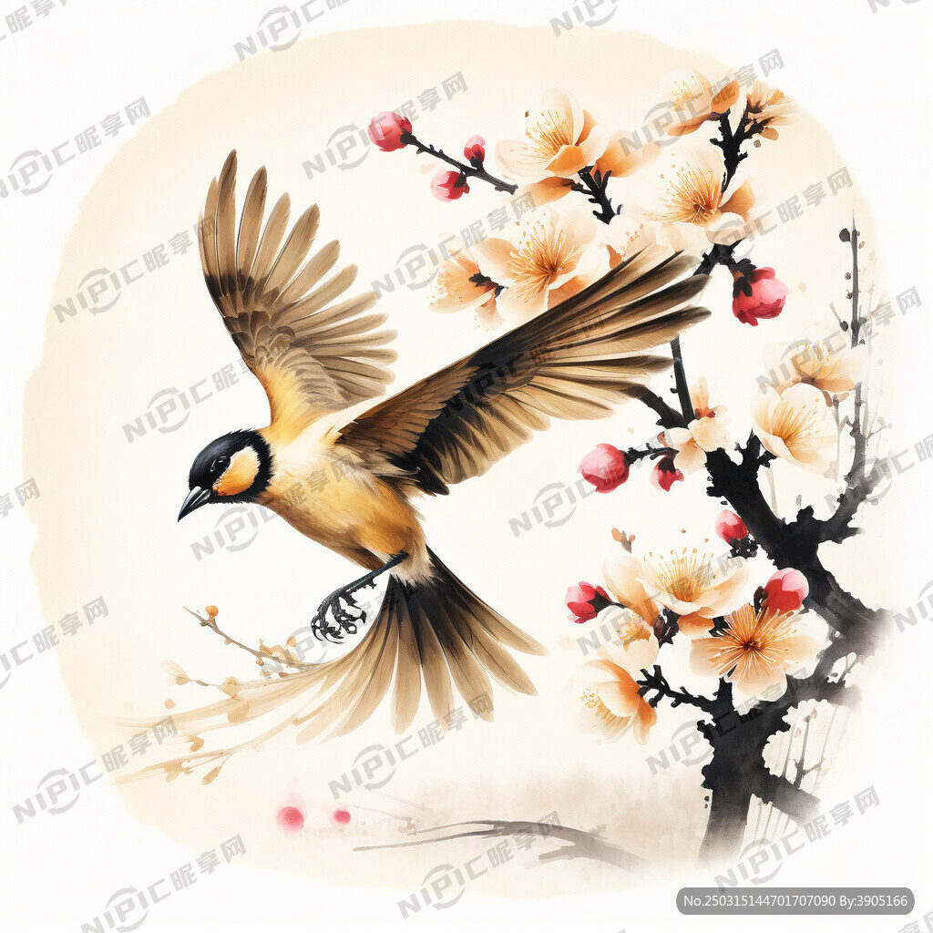 一只金丝雀 工笔画