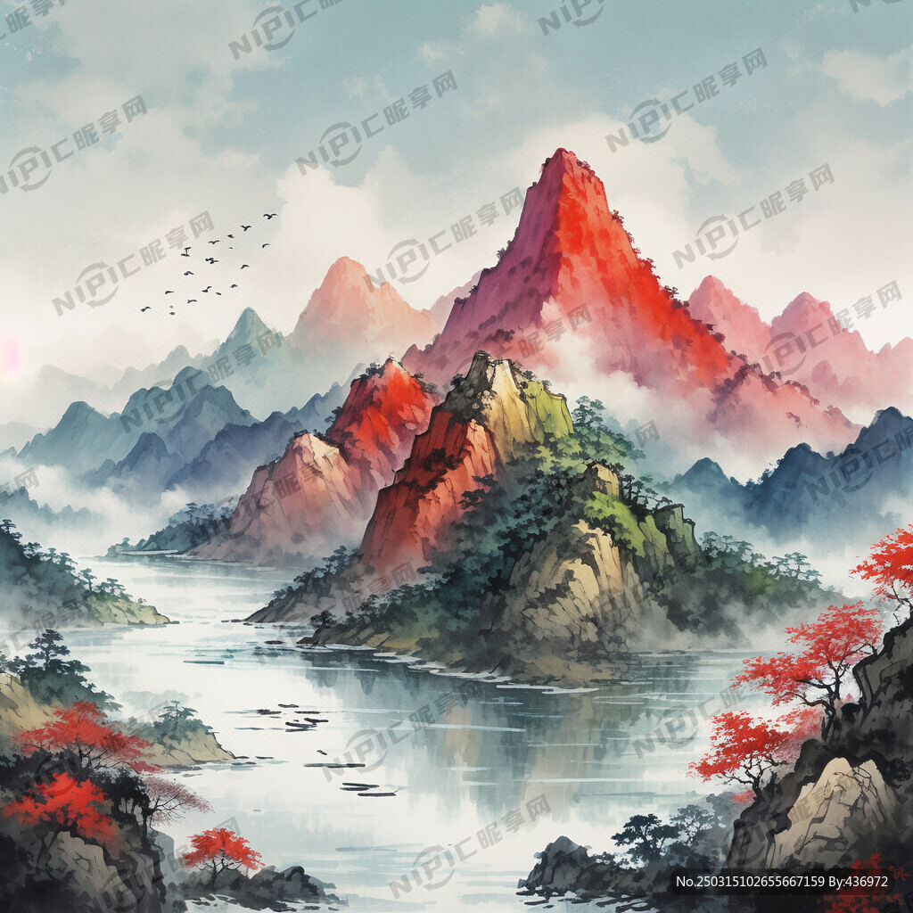 千里江山图、卡通、动漫、漫画、