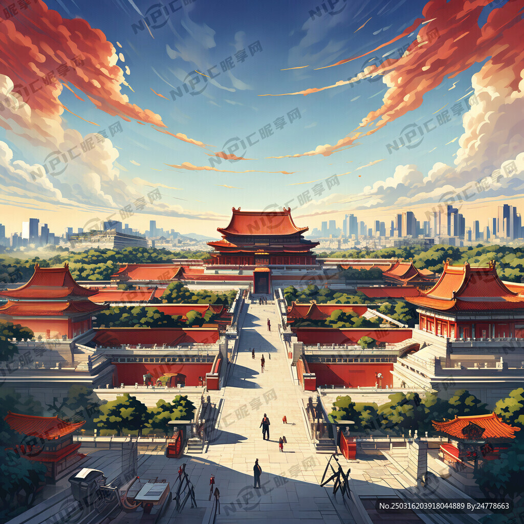 北京故宫矢量图