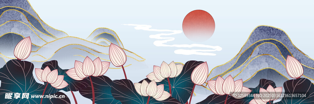 山水玄关装饰画 