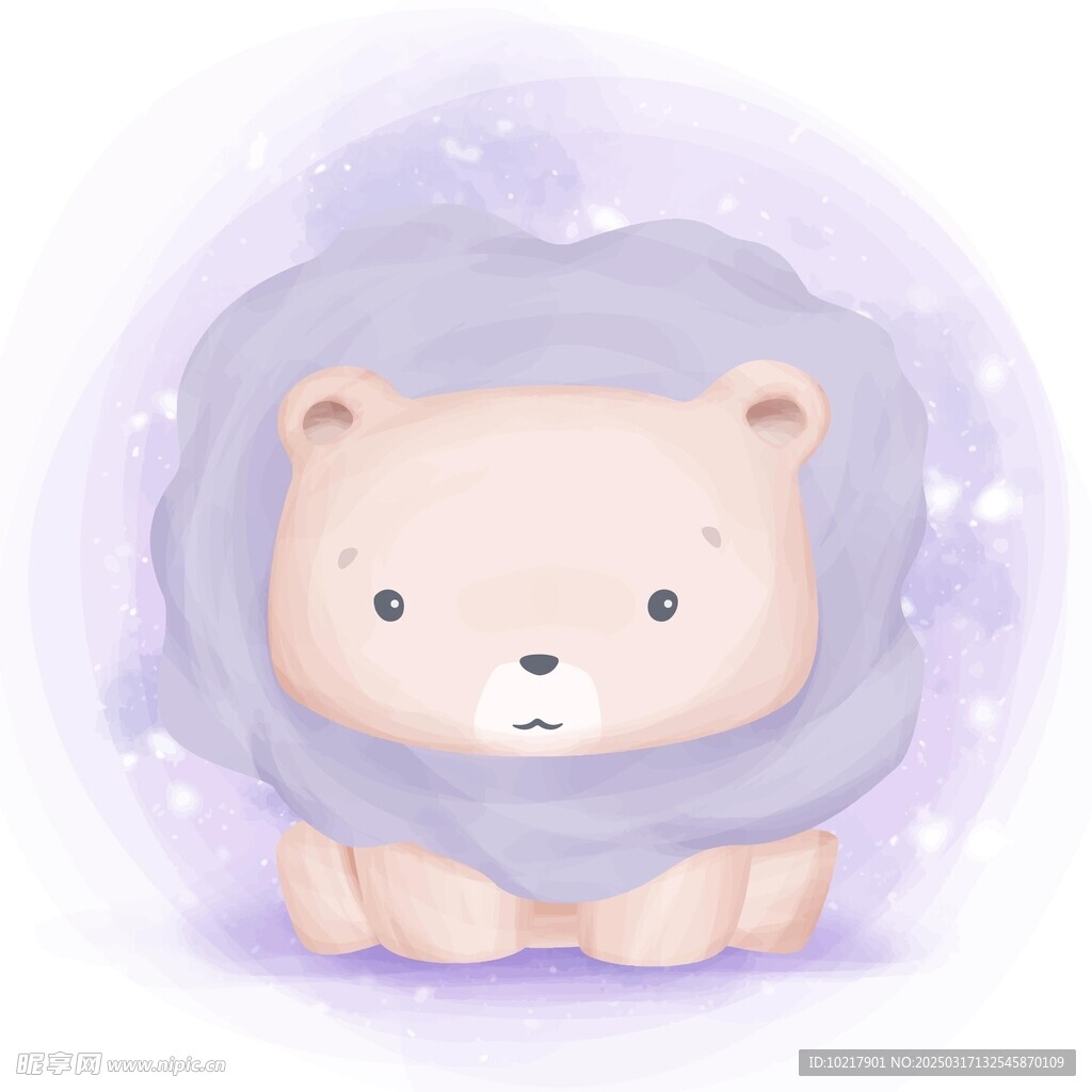  梦幻可爱卡通动物插画