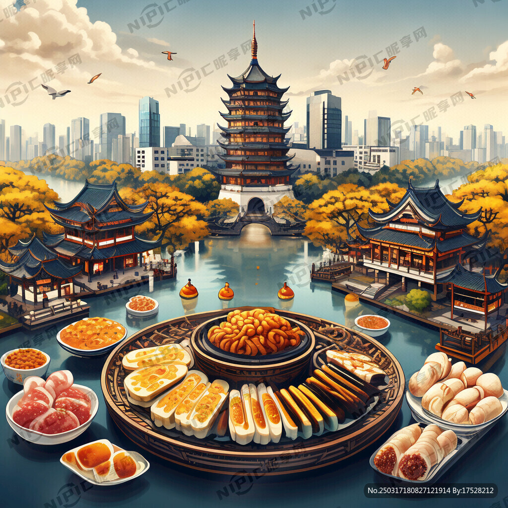 杭州著名地标和小吃