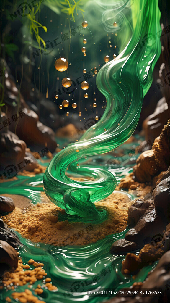高级绿液体 金沙流动