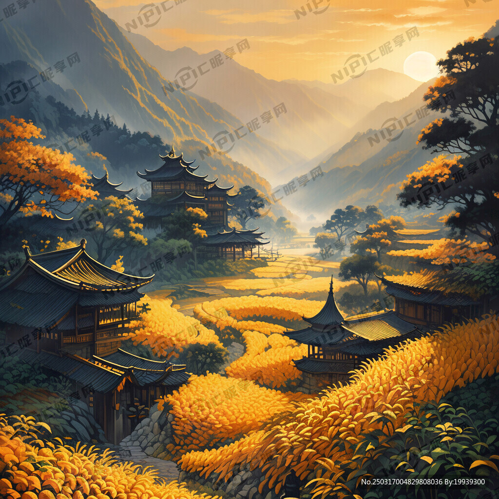 中式风景 错落有致江南庭院