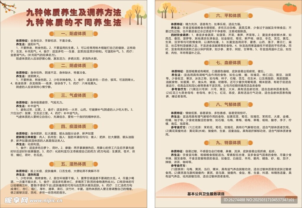 中医九种体质