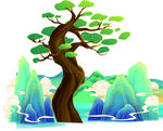 山水树