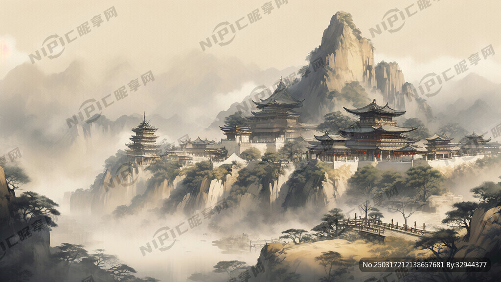 黄山景区素描图