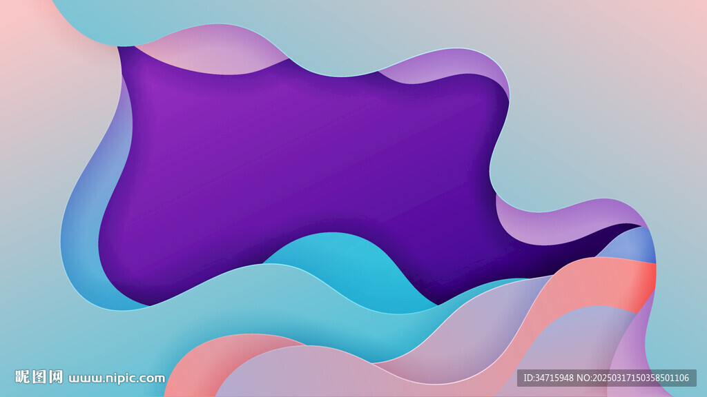蓝紫色抽象曲线矢量背景
