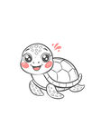线描可爱小乌龟插画