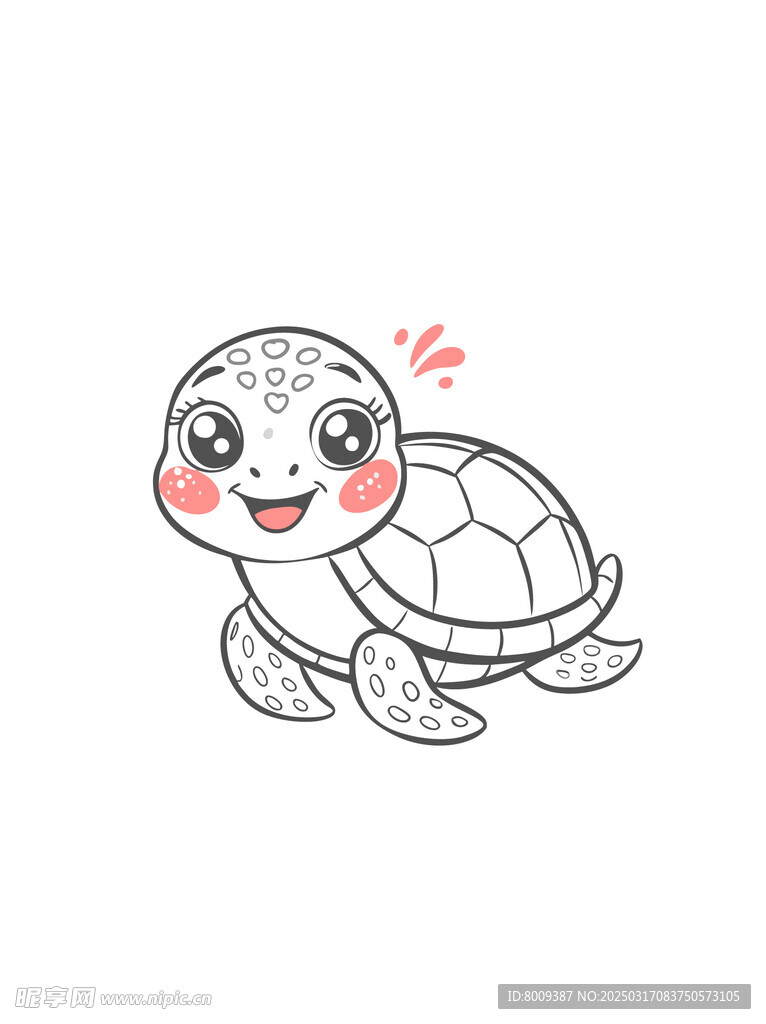 线描可爱小乌龟插画