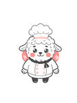 可爱绵羊厨师插画