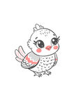可爱线描小鸟插画