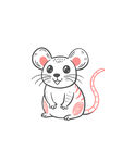 可爱线描小老鼠插画