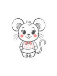 线描可爱老鼠插画