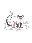 卡通长尾猴插画